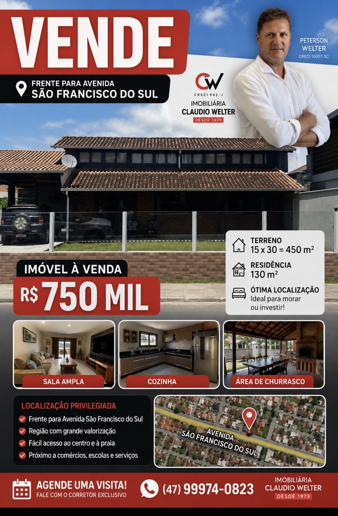 Casa no Bairro Costeira -Estilo Chalé- Av  Principal